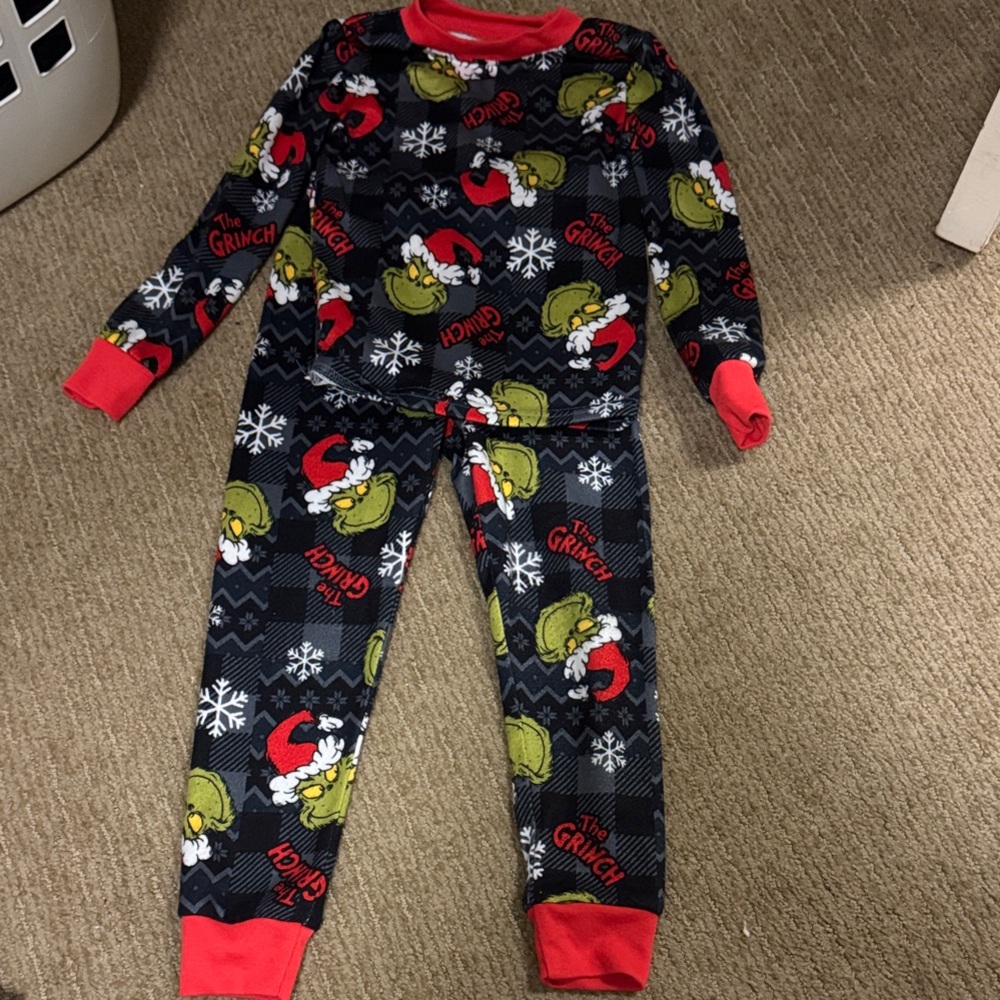 Kids Grinch One Piece Pajama - Black and Red
